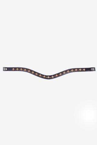 Frontriem E-Logo Goud/Zwart