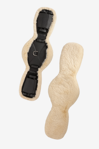 Protection de sangle en fausse fourrure crème