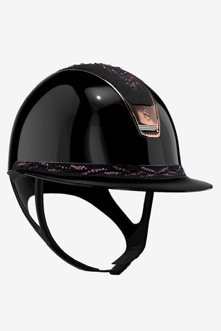 2.0 Glossy Miss Shield Flower Swarovski Vint.Rose + Trim PinkGold + 5st Swarovski + Crystal Blazon Schwarz