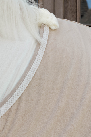 Fleece Deken Plaited Rope Beige