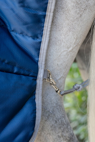 Amigo Ripstop Staldeken Plus Pony 200g Navy/Grijs