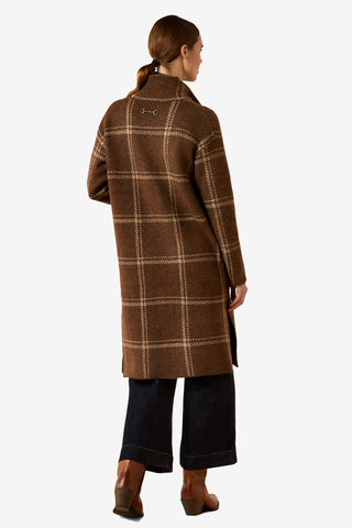 Ballston Cardigan Sorrel Horse Plaid