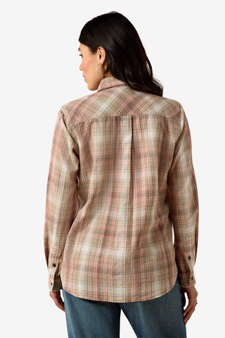 Chemise REAL Billie Jean Blanc/Corail à Carreaux