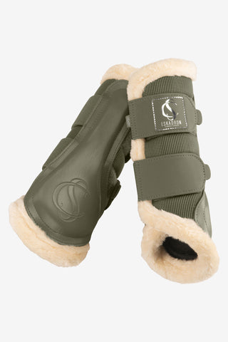 Imitatiebont beenbeschermers Dusty Olijf