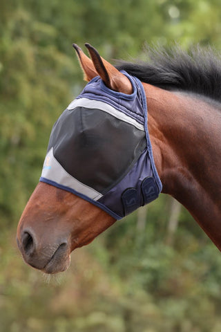 Vliegenmasker met ooropeningen Navy