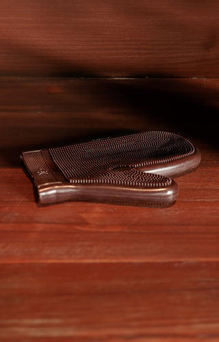 Grooming Deluxe Gummi Grooming-Handschuh Braun