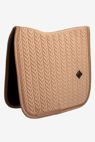 Dressage Saddle Pad Velvet Mini Pearls Beige