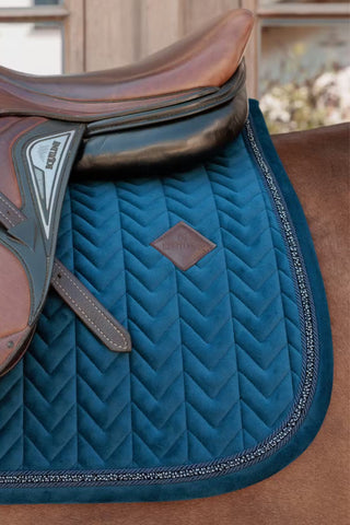 Jumping Saddle Pad Velvet Mini Pearls Navy