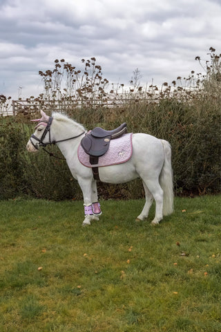 Tapis de selle poney Licorne Paillettes Rose clair