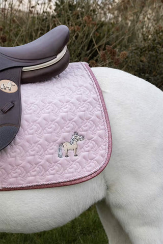 Tapis de selle poney Licorne Paillettes Rose clair