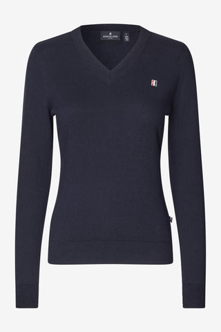 Classic V-Ausschnitt Pullover Navy