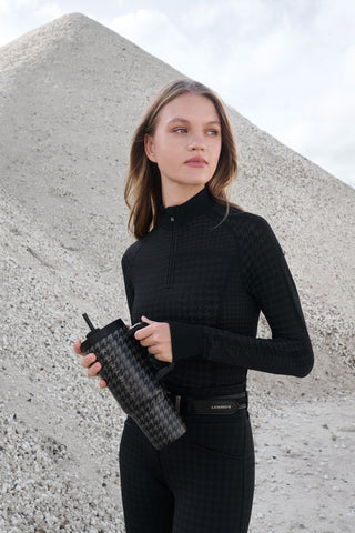 Aspen Thermosflasche Hahnentritt Schwarz