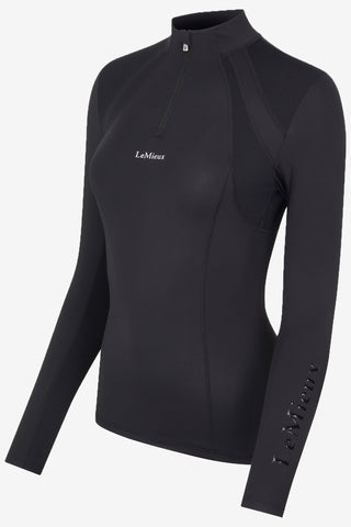 Mia Mesh Langærmet Top Sort