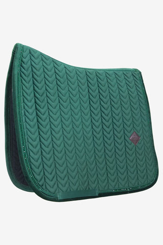 Saddle Pad Velvet Pearls Pine Green