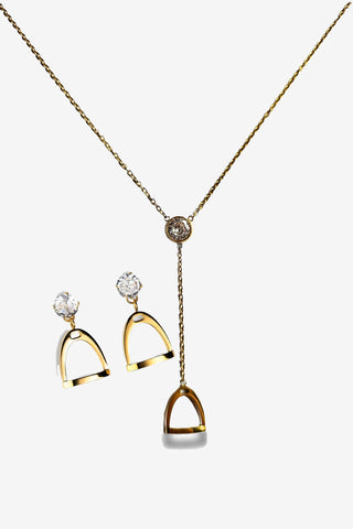 Jewelry Set Stirrup + Crystal Gold