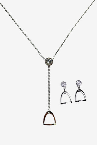 Jewelry Set Stirrup + Crystal Silver