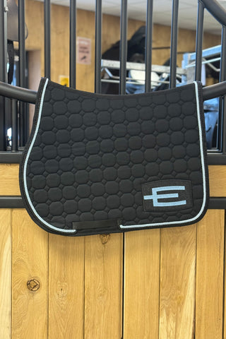 Springzadeldek Octagon E-logo Zwart/Blauw