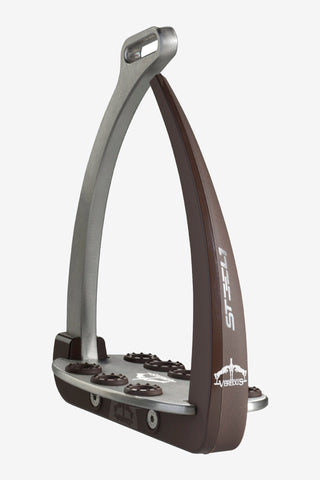 Steel1 Safety Stirrups White Brown/Silver