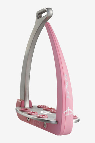 Steel1 Safety Stirrups White Light Pink/Silver