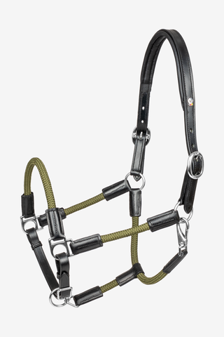 Leren Halster X-Line Nevada Zwart/Groen