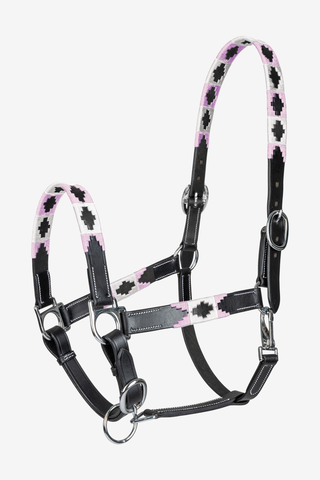 Lederhalfter X-Line Polo Rosa/Beige