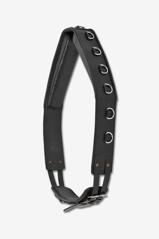 Longiergurt Leder Schwarz