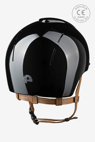 Casque d'équitation Smart NOVA Métal Polish Star Sangle beige Noir/Argent