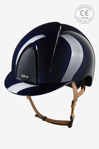 Riding Helmet Smart NOVA Metal Polish Star Beige strap Blue/Blue