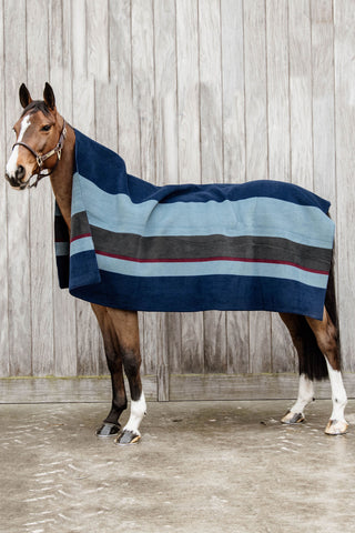 Fleece Blanket Stripes 210*200 Navy/Grey
