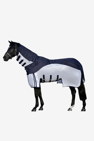 Couverture imperméable et anti-mouches Marine/Blanc