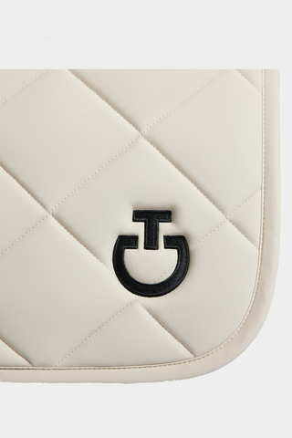 Diamond Quilt Jersey Jumping Saddle Pad Beige